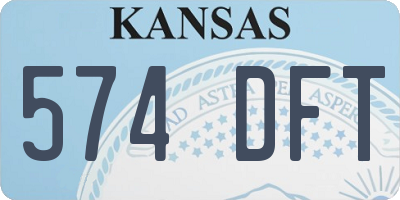 KS license plate 574DFT