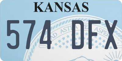 KS license plate 574DFX