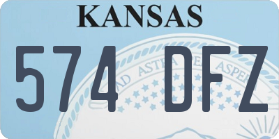 KS license plate 574DFZ