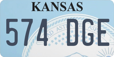 KS license plate 574DGE