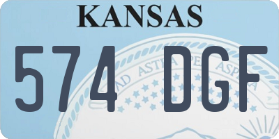 KS license plate 574DGF