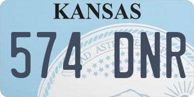 KS license plate 574DNR