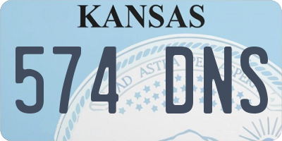 KS license plate 574DNS
