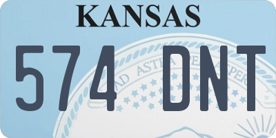 KS license plate 574DNT