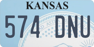 KS license plate 574DNU