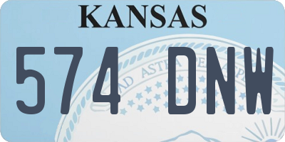 KS license plate 574DNW