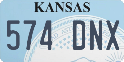 KS license plate 574DNX
