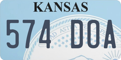 KS license plate 574DOA