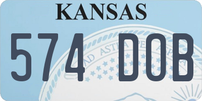 KS license plate 574DOB