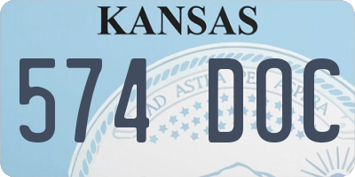 KS license plate 574DOC