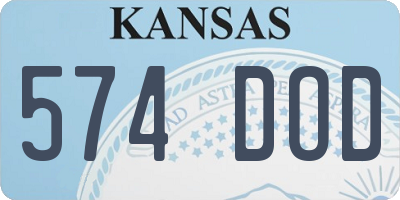 KS license plate 574DOD