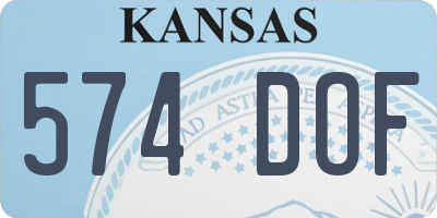 KS license plate 574DOF