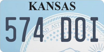 KS license plate 574DOI