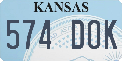 KS license plate 574DOK