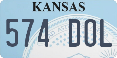 KS license plate 574DOL