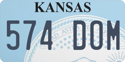 KS license plate 574DOM