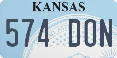 KS license plate 574DON