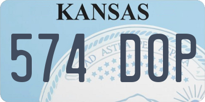 KS license plate 574DOP