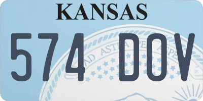 KS license plate 574DOV