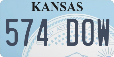 KS license plate 574DOW