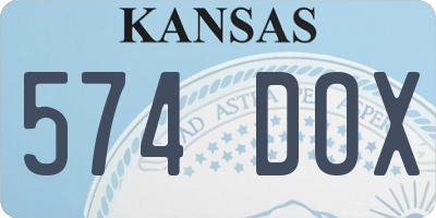 KS license plate 574DOX