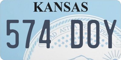 KS license plate 574DOY