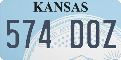 KS license plate 574DOZ