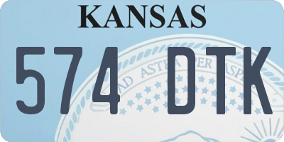 KS license plate 574DTK