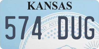 KS license plate 574DUG