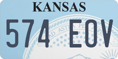 KS license plate 574EOV