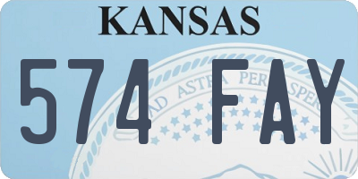 KS license plate 574FAY