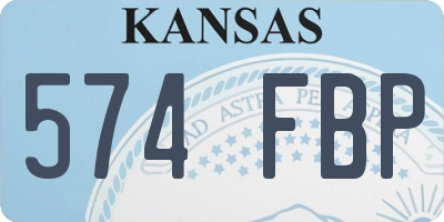 KS license plate 574FBP