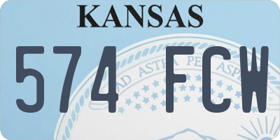 KS license plate 574FCW
