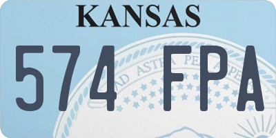 KS license plate 574FPA