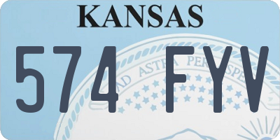 KS license plate 574FYV
