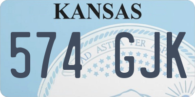 KS license plate 574GJK