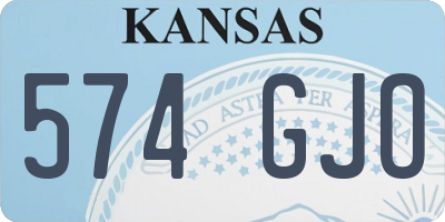 KS license plate 574GJO