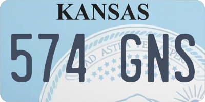 KS license plate 574GNS
