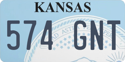 KS license plate 574GNT