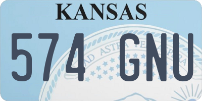 KS license plate 574GNU
