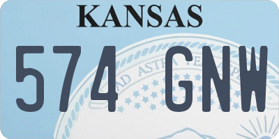 KS license plate 574GNW