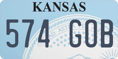 KS license plate 574GOB