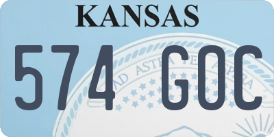 KS license plate 574GOC