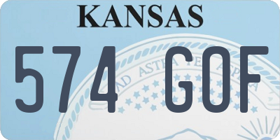 KS license plate 574GOF