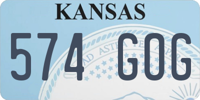 KS license plate 574GOG