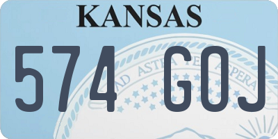 KS license plate 574GOJ
