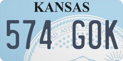 KS license plate 574GOK