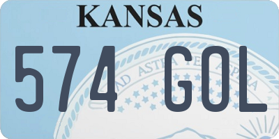 KS license plate 574GOL