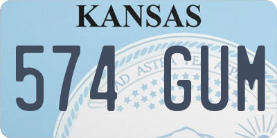 KS license plate 574GUM