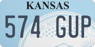 KS license plate 574GUP
